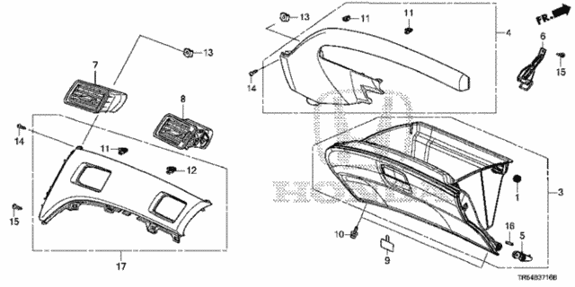 Instrument Panel Garnish (Passenger Side) (2) for 2013 Honda Civic #0