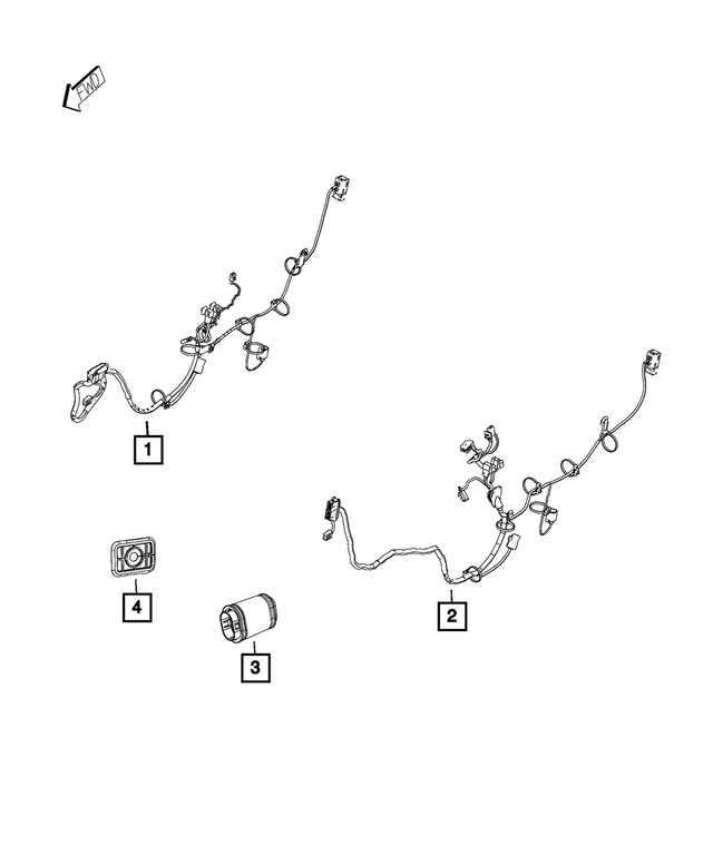 68347103AD - Electrical: Front Door Wiring, Right for Ram: ProMaster 1500, ProMaster 2500, ProMaster 3500 Image