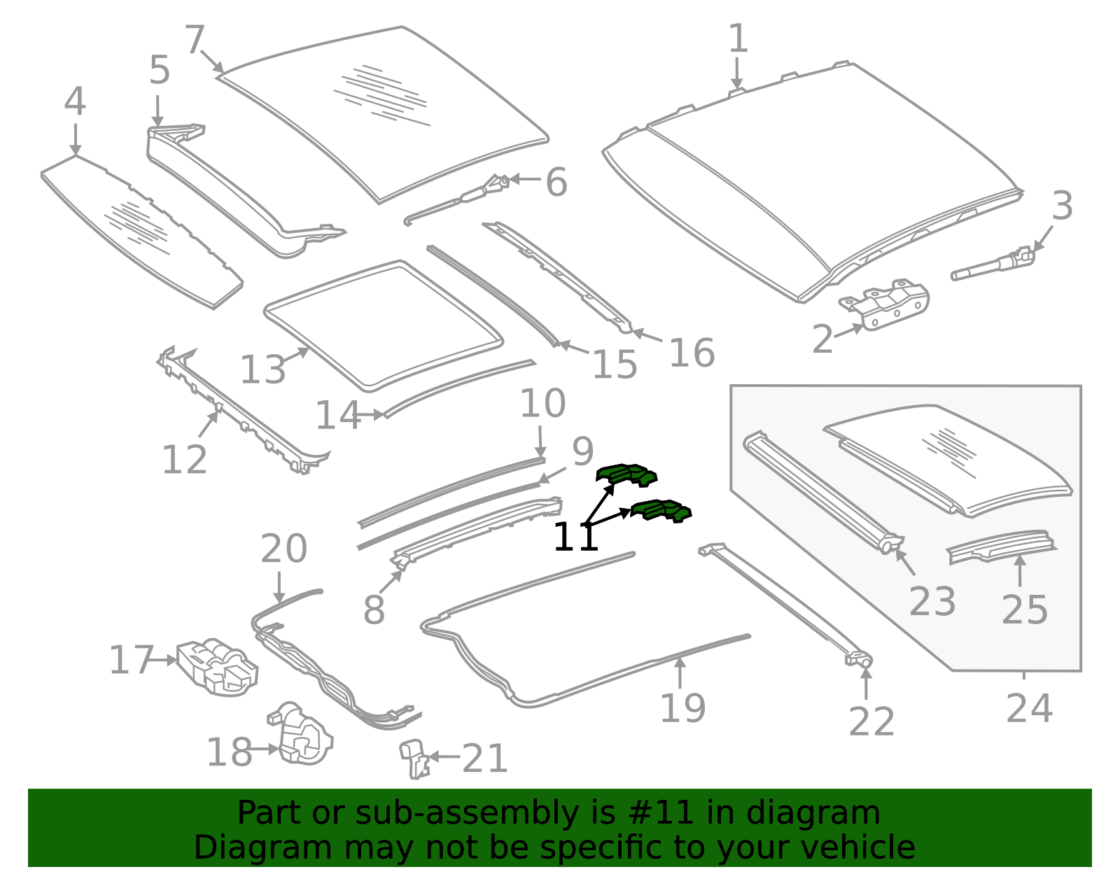 2014-2026 Mercedes-Benz Panoramic Assembly Slide 222-780-00-00-64