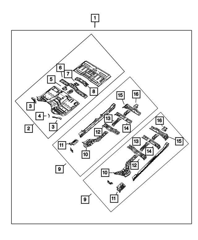 68424693AA - Body Sheet Metal Except Doors: Front Seat Retention Cross-Member, Left for Mopar Image