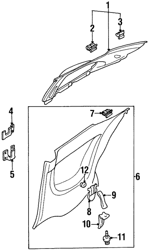 Interior Trim - Quarter Panels for 1997 Dodge Avenger #0