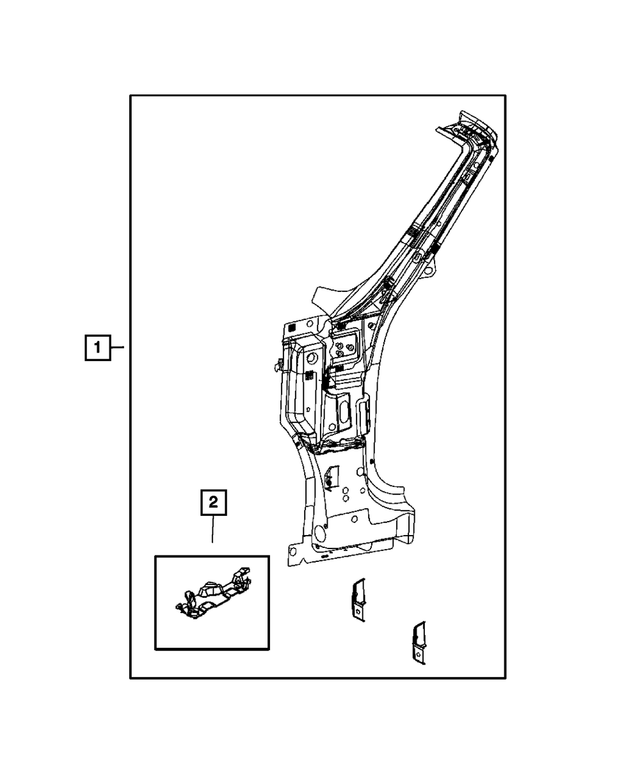 « 5140598AA – Body Sheet Metal Except Doors : Charnière Avant Montant, Côté Droit pour Mopar Image »