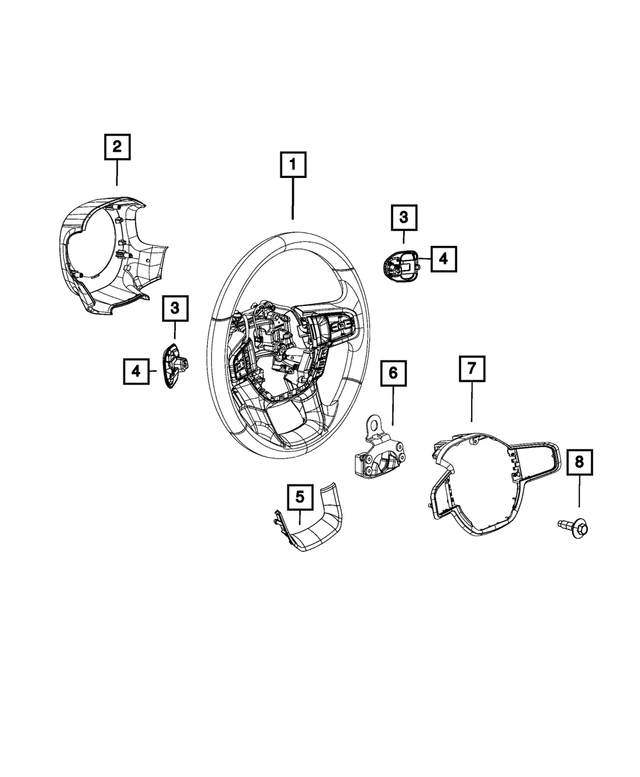 7ET85TX7AA - Steering: Steering Wheel Back Cover for Mopar Image