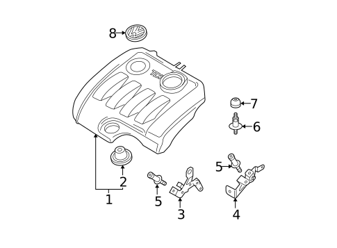 Engine Appearance Cover for 2004 Volkswagen Beetle #0