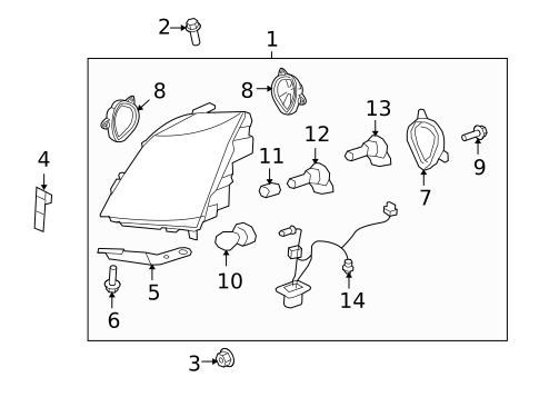 Headlamp Components for 2012 Cadillac CTS #1
