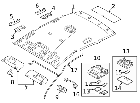 Interior Trim - Roof for 2017 Hyundai Elantra GT #0