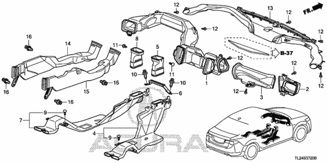 Duct for 2012 Acura TSX #0