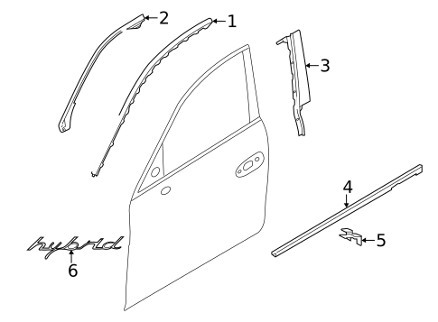 Exterior Trim - Front Door for 2016 Porsche Panamera #1