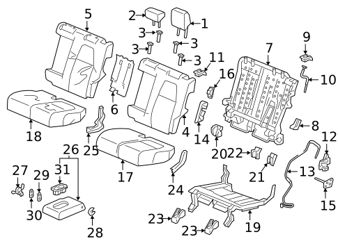 Rear Seat Components for 2017 Honda CR-V #0