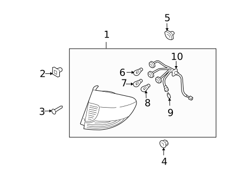 Tail Lamps for 2004 Kia Rio #1