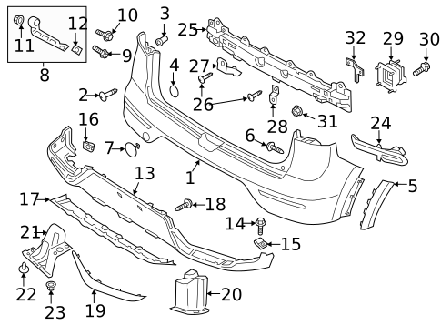 Bumper & Components - Rear for 2017 Kia Niro #0