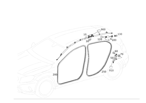 Head Protection Curtain, Door Edge Guard Sections for 2015 Mercedes-Benz GLA250 #0