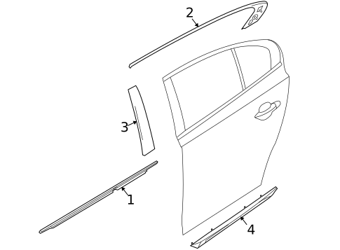 Exterior Trim - Rear Door for 2009 Lincoln MKS #0