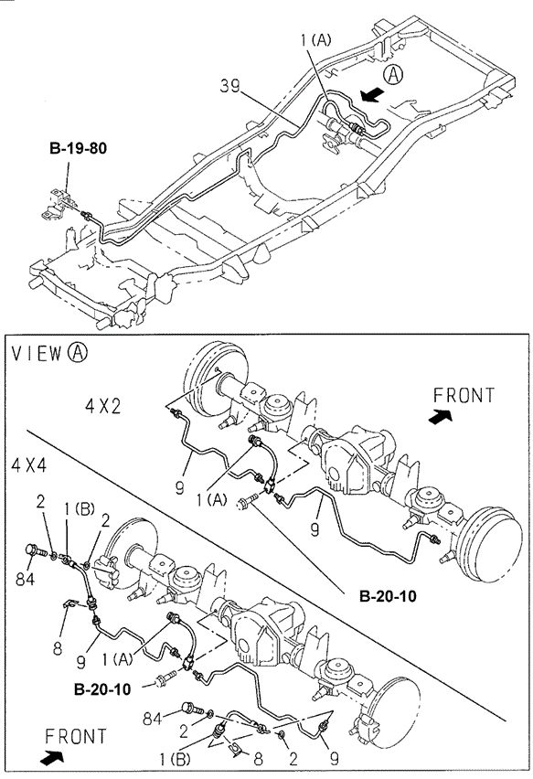 Brake Piping Oil (Rear Chassis) for 2000 Honda Passport #0