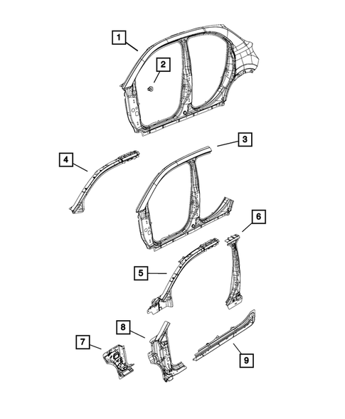 Aperture Panel and Pillar Supports for 2018 Fiat 500X #1