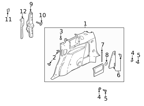 Interior Trim - Quarter Panels for 2004 Buick Rendezvous #1