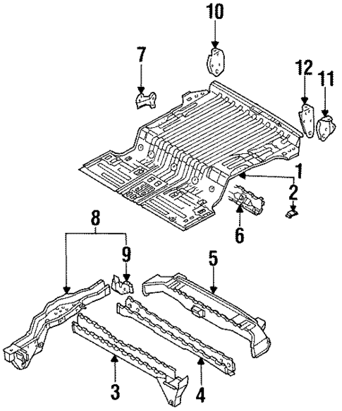 Rear Floor & Rails for 1998 Mazda MPV #0