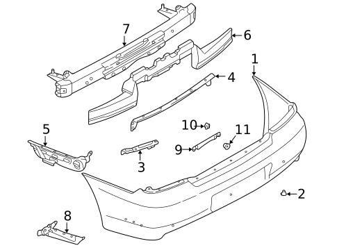 Bumper & Components - Rear for 2002 Subaru Impreza #0