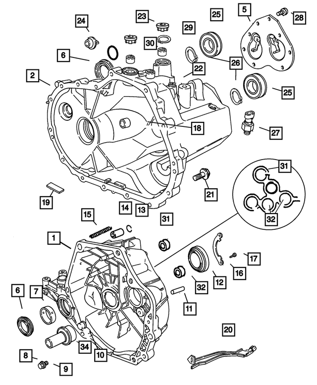 5016883AA - NVG Manual Transaxle 5 Speed: Transmission Case for Mopar Image image