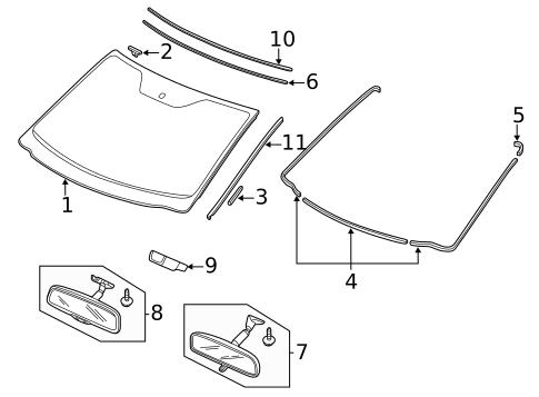 Glass - Windshield for 2014 Honda Odyssey #0