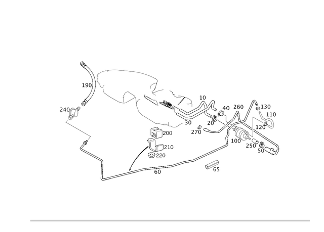 2034701964 - Fuel System: Line for Mercedes-Benz: 180C, C230, C240, C280, C32 AMG, C320, C350, C55 AMG, CLK320, CLK500, CLK55 AMG Image image