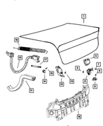 5057794AE - Body Sheet Metal Except Doors: Decklid Inner Pull Cup for Mopar Image