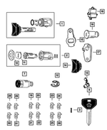 55075824AB - Wiper/Lock Cylinder and Keys: Door Lock Cylinder Lever for Mopar Image
