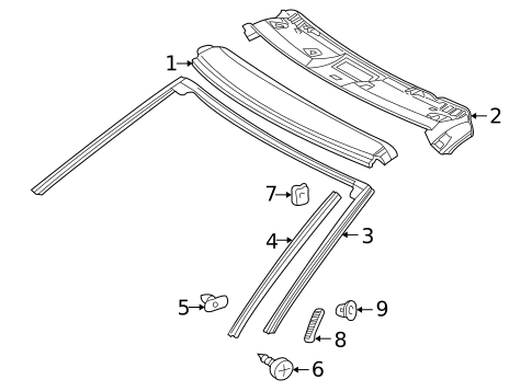 Windshield Header & Components for 1998 Mercedes-Benz SLK230 #0