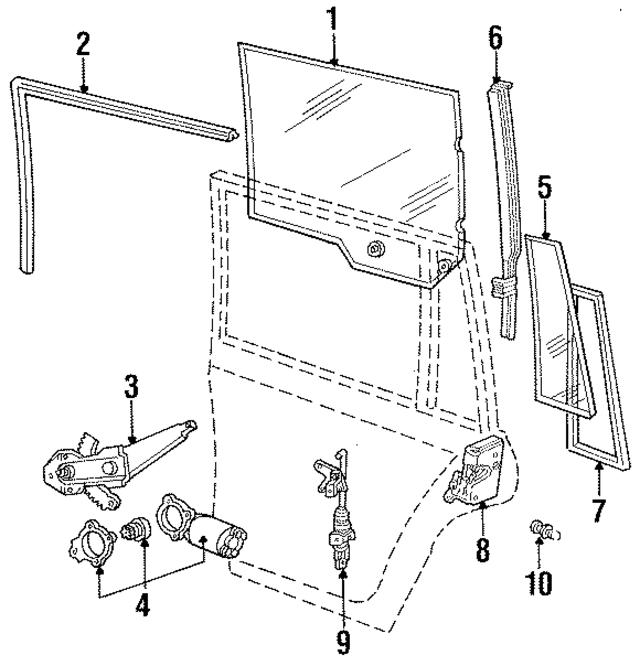 D9AZ7425712A - Body: Glass for Ford: Country Squire, LTD, LTD Crown Victoria | Mercury: Colony Park, Grand Marquis, Marquis Image