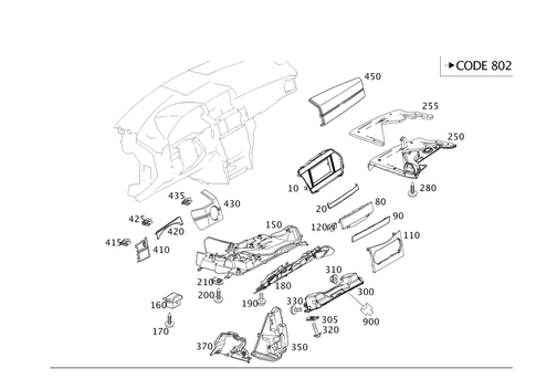 Instrument Panel Detachable Parts for 2014 Mercedes-Benz GLK250 #0