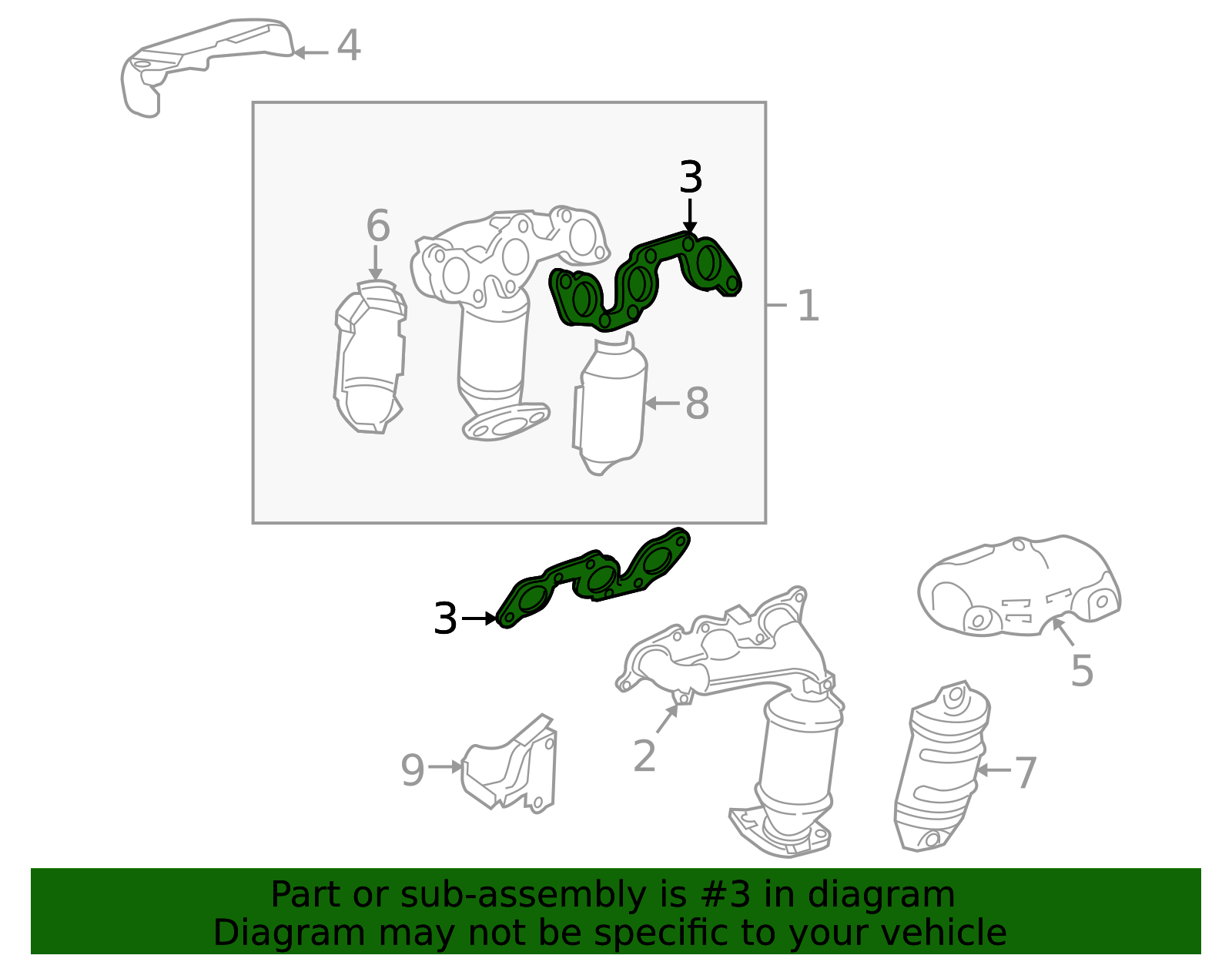 Toyota OEM Exhaust Manifold Gasket (Left) 17173-20030 | Toyota OEM