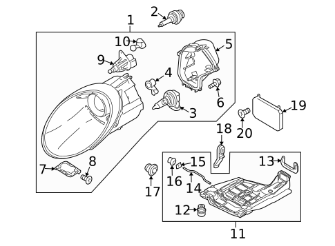 Headlamp Components for 2005 Porsche 911 #2