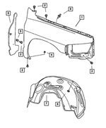 55276209AB - Body Sheet Metal Except Doors: Fender Panel, Left for Mopar Image