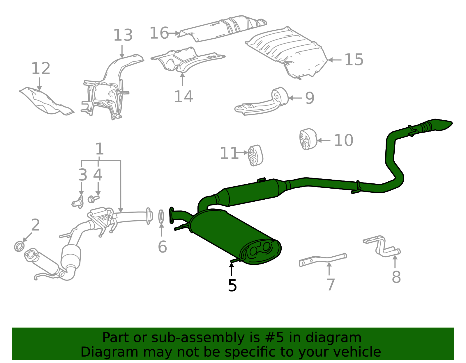 2021-2025 Toyota Sienna Muffler & Pipe Assembly 17430-F0322