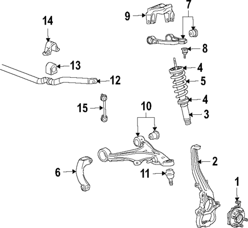 Suspension Components for 2005 Cadillac SRX #1