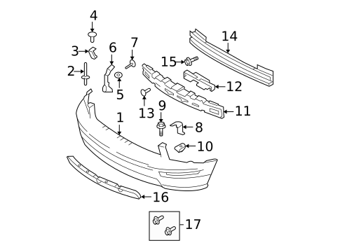 Bumper & Components - Front for 2006 Ford Mustang #0