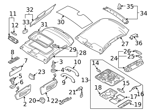 Interior Trim - Roof for 2007 Audi A4 Quattro #0