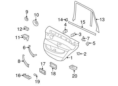 Interior Trim - Rear Door for 2008 BMW X5 #0