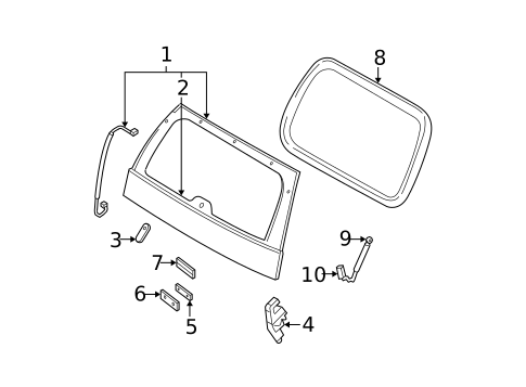 Glass & Hardware - Back for 2005 Mercury Mountaineer #0
