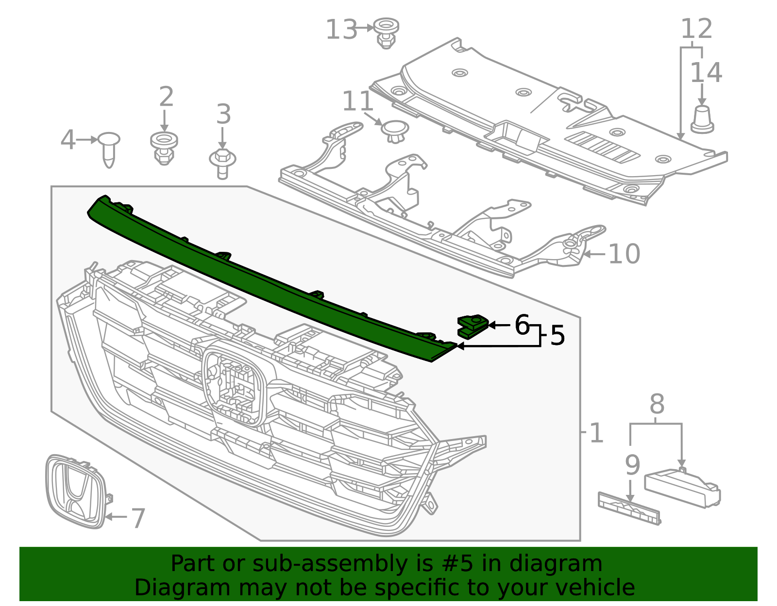 2023-2026 Honda CR-V Grille Molding 71203-3A0-A01 | OEM Parts Online