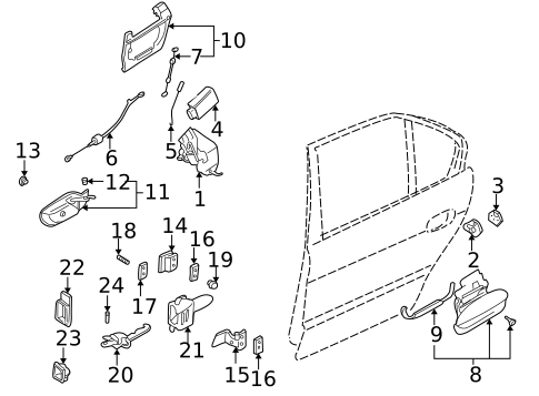 Lock & Hardware for 1999 BMW 528i #1