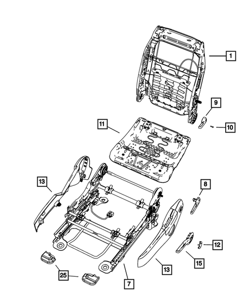 Front Seats - Adjusters, Recliners, Shields and Risers for 2013 Dodge Avenger #1
