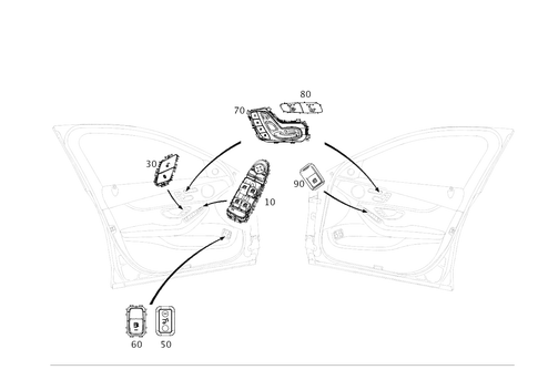 Switch in Front Door Trim for 2014 Mercedes-Benz C63 AMG #0