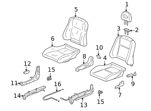 Front Seat Components for 1997 Acura Integra #0