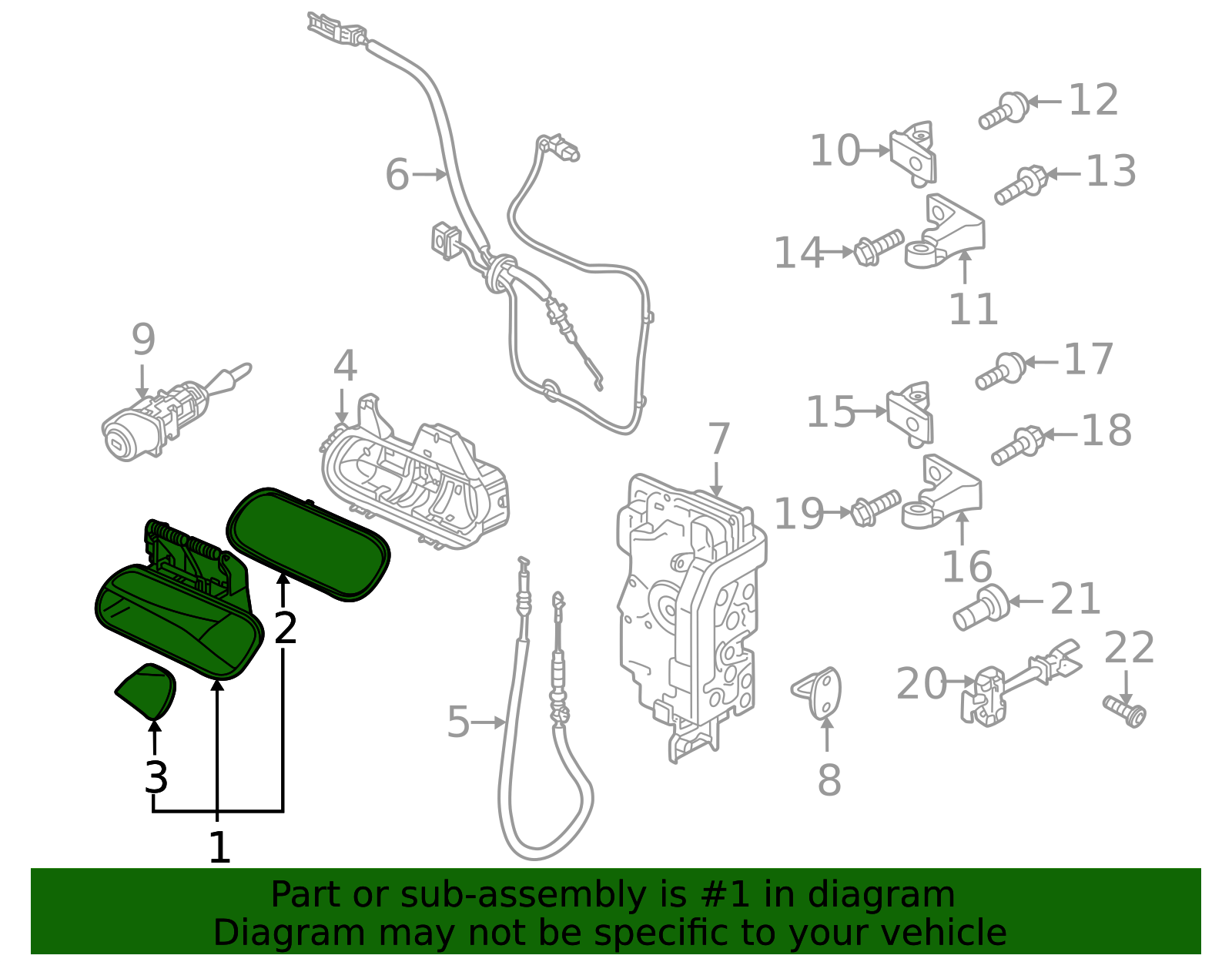 thumbnail image 2 of Evan-Fischer Exterior Door Handle For VW Jetta 2011-2016 & Tiguan 2009-2016 – Primed, No Key Hole, Driver Or Passenger Side 2 of 5