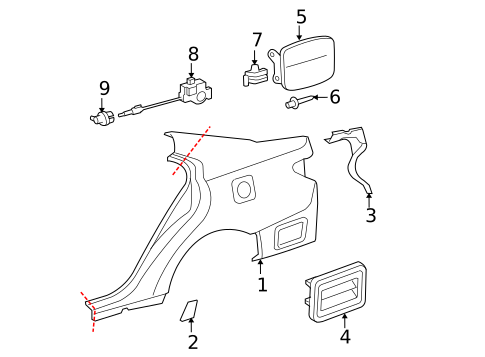 Fuel Door for 2009 Lexus ES350 #0