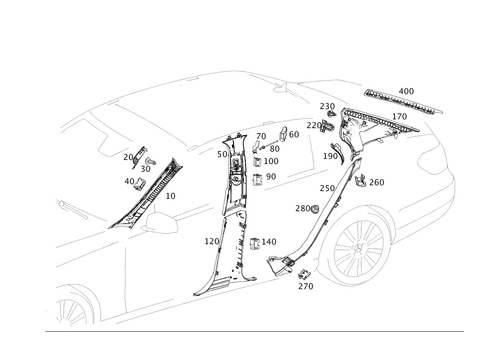 Trim for a, B, C and D-Pillar for 2014 Mercedes-Benz E400 #0