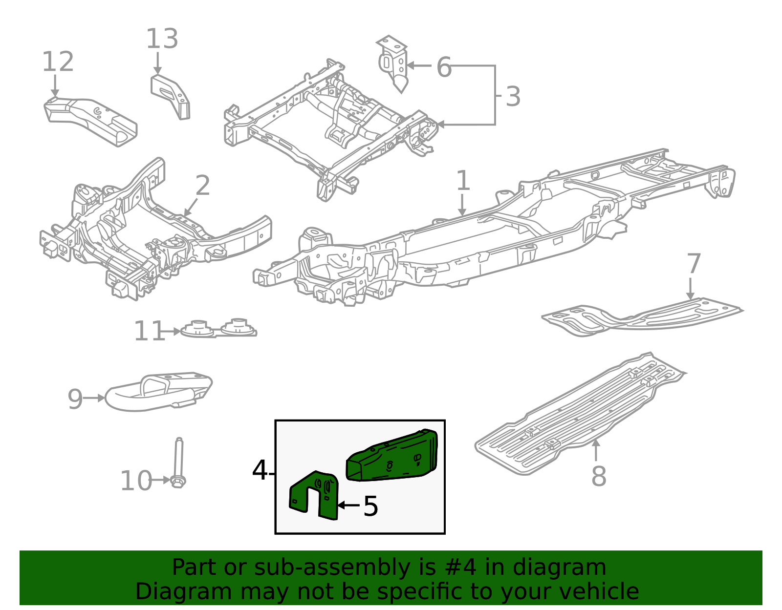 thumbnail image 2 of Action Crash Front Driver Side Frame Rail Bracket For 2021-2023 Ford F150 - Left Side 29817GQ OEM Replacement 2 of 4