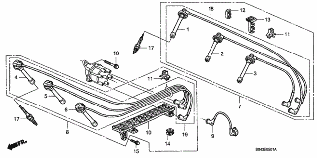 High Tension Cord - Spark Plug (V6) for 1999 Honda Accord #0