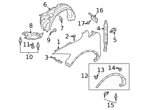 Fender & Components for 2008 Mazda CX-9 #0